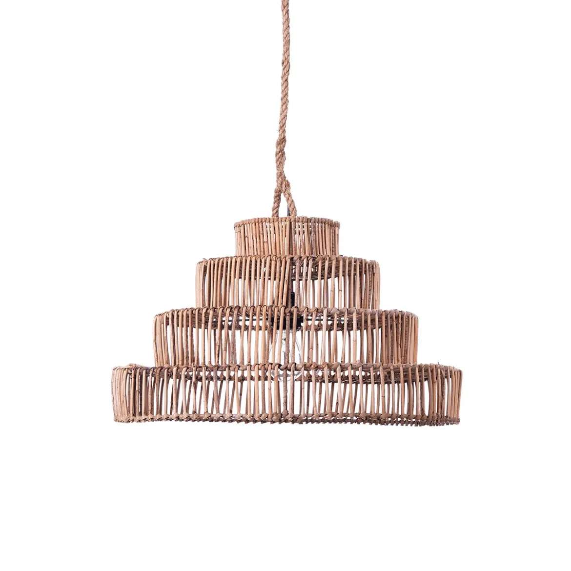 Tower lampadario in rattan colore naturale d50xh35 cm