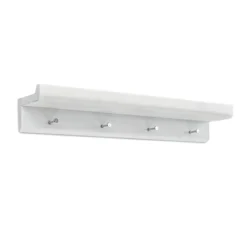 Trays mensola svuotatasche in legno laccato bianco 60x12xh10 cm