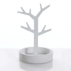 Tree portagioie laccato bianco opaco h13 d8 cm