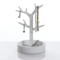 Tree portagioie laccato bianco opaco h13 d8 cm