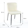 Tryun Beige sedia Imbottita tessuto beige struttura metallo nero opaco h82 l49 p59