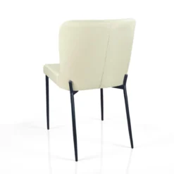 Tryun Beige sedia Imbottita tessuto beige struttura metallo nero opaco h82 l49 p59