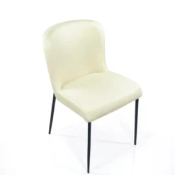 Tryun Beige sedia Imbottita tessuto beige struttura metallo nero opaco h82 l49 p59