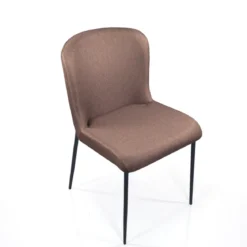 Tryun Brown sedia Imbottita tessuto marrone struttura metallo nero opaco h82 l49 p59
