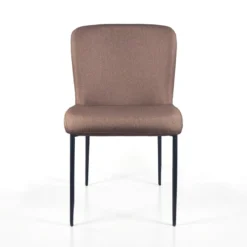 Tryun Brown sedia Imbottita tessuto marrone struttura metallo nero opaco h82 l49 p59