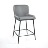 Tryun Grey Home sgabello imbottito tessuto grigio struttura metallo nero opaco h92 l47 p53 seduta h64