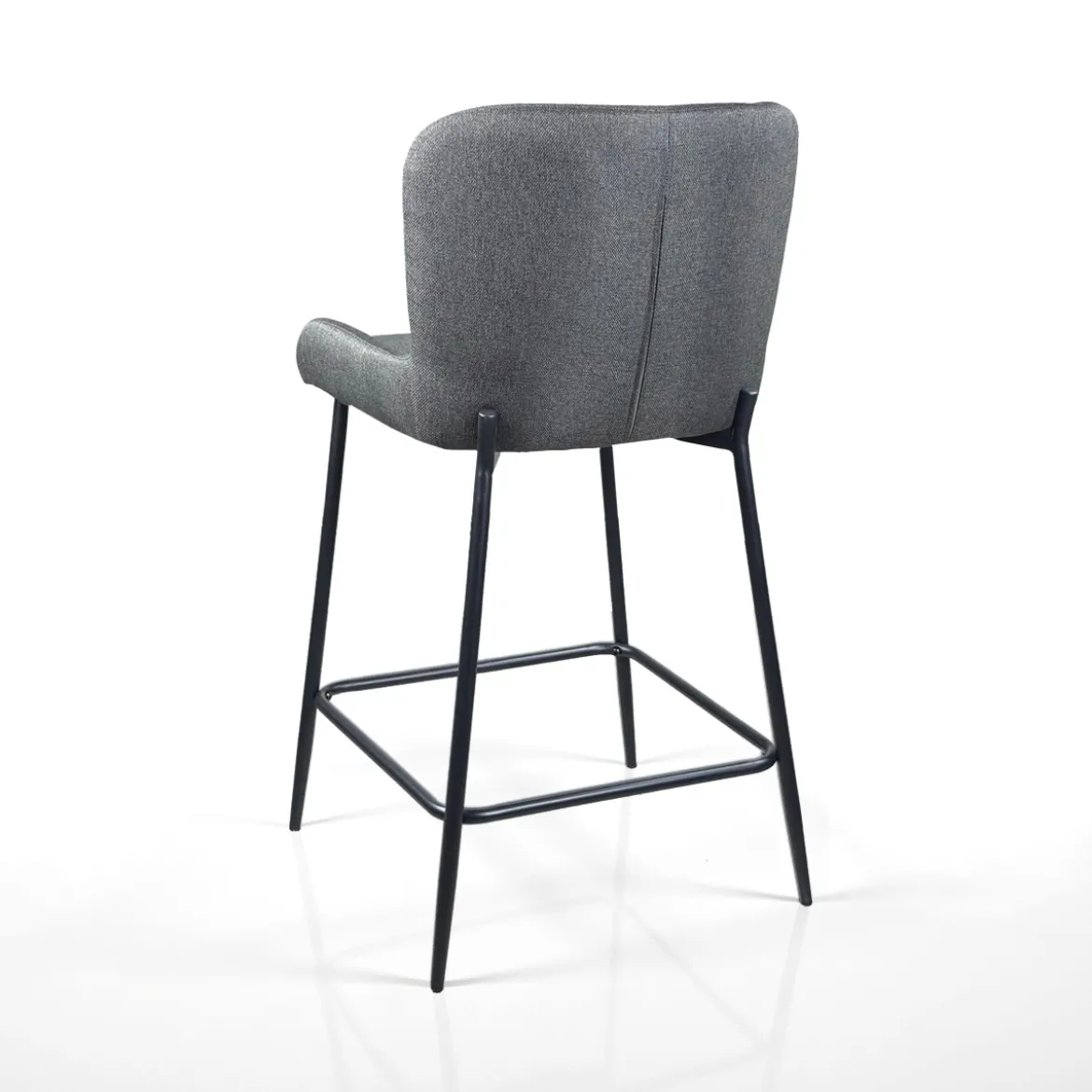 Tryun Grey Home sgabello imbottito tessuto grigio struttura metallo nero opaco h92 l47 p53 seduta h64