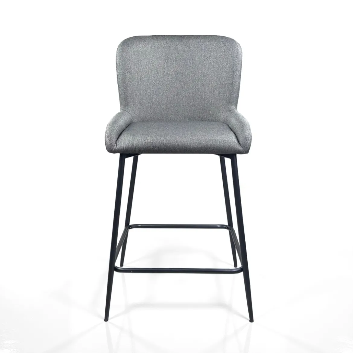Tryun Grey Home sgabello imbottito tessuto grigio struttura metallo nero opaco h92 l47 p53 seduta h64