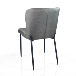 Tryun Grey sedia Imbottita tessuto grigio struttura metallo nero opaco h82 l49 p59