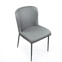 Tryun Grey sedia Imbottita tessuto grigio struttura metallo nero opaco h82 l49 p59