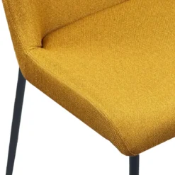 Tryun Yellow sedia Imbottita tessuto giallo struttura metallo nero opaco h82 l49 p59