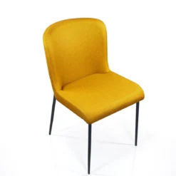 Tryun Yellow sedia Imbottita tessuto giallo struttura metallo nero opaco h82 l49 p59
