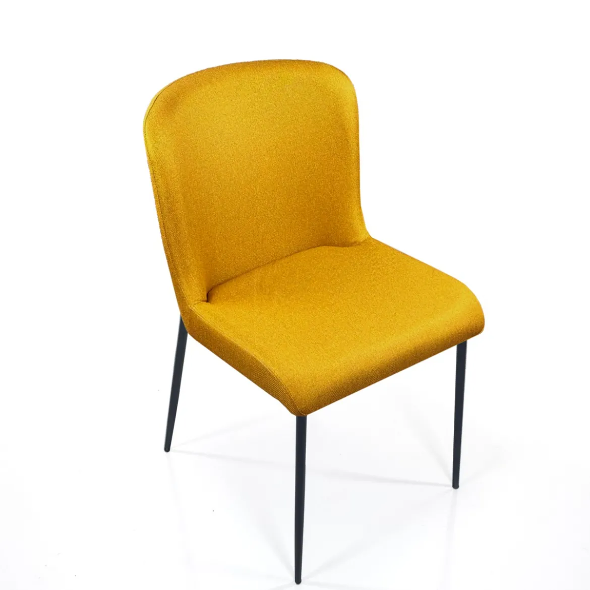 Tryun Yellow sedia Imbottita tessuto giallo struttura metallo nero opaco h82 l49 p59