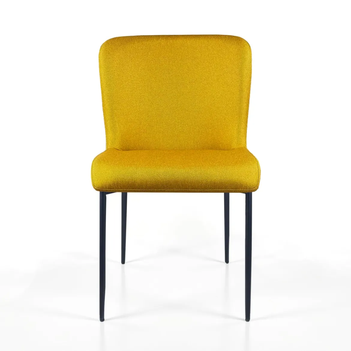 Tryun Yellow sedia Imbottita tessuto giallo struttura metallo nero opaco h82 l49 p59