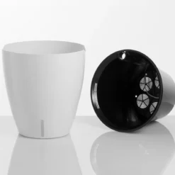 Tulip vaso autoinnaffiante per esterno e interno bianco lucido d35xh36 cm