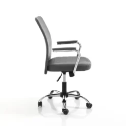 Tyler grey sedia da ufficio regolabile e girevole in pelle sintetica di colore grigio con ruote 56x66 h92/102 cm