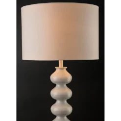 Vanity white lampada da terra metallo bianco opaco paralume tessuto bianco d45 h170