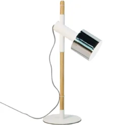 Varm lampada da tavolo in legno massello finitura rovere h61 d20 cm