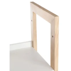 Varm libreria a colonna struttura legno massello finitura rovere ripiani laccati bianco opaco h130 p29 l35.5 cm