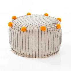 Venezia-a pouf rotondo cotone 100% made in india d50 h30 cm