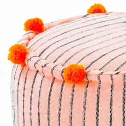 Venezia-a pouf rotondo cotone 100% made in india d50 h30 cm