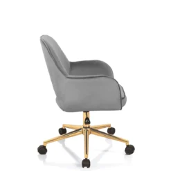 Victoria cor sedia da ufficio regolabile e girevole imbottita grigia in microfibra effetto velluto con ruote 57x58 h80/88 cm