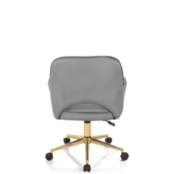Victoria cor sedia da ufficio regolabile e girevole imbottita grigia in microfibra effetto velluto con ruote 57x58 h80/88 cm