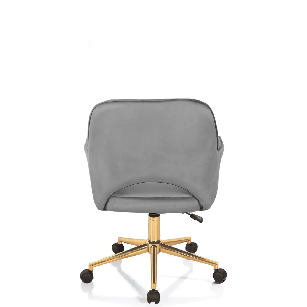 Victoria cor sedia da ufficio regolabile e girevole imbottita grigia in microfibra effetto velluto con ruote 57x58 h80/88 cm
