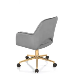 Victoria cor sedia da ufficio regolabile e girevole imbottita grigia in microfibra effetto velluto con ruote 57x58 h80/88 cm
