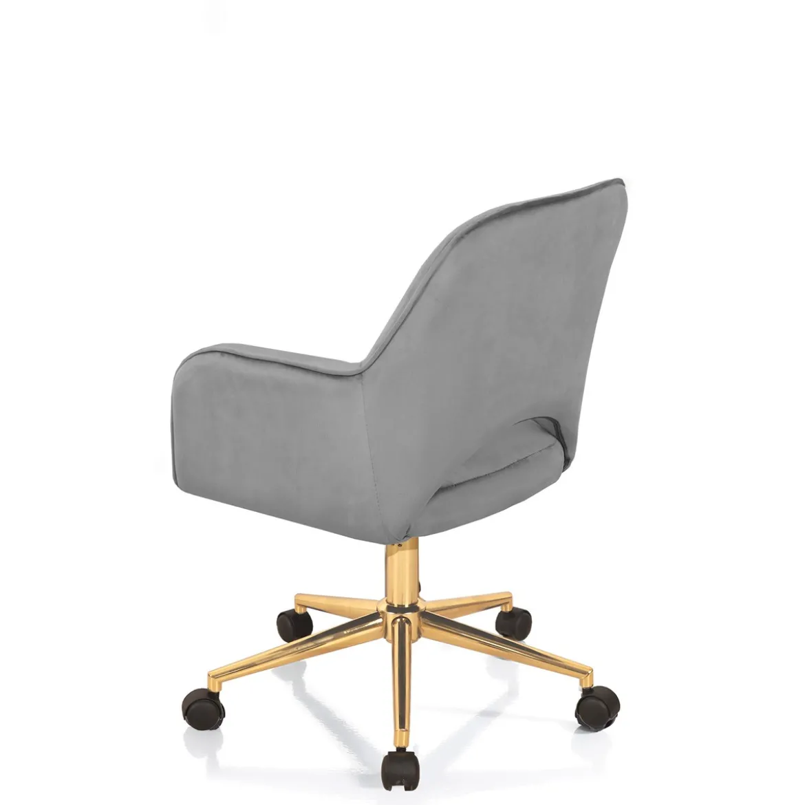 Victoria cor sedia da ufficio regolabile e girevole imbottita grigia in microfibra effetto velluto con ruote 57x58 h80/88 cm