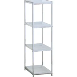 Vigio big scaffale in metallo cromato e abs bianco 31x38.5xh115 cm