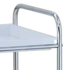 Vigio carrello in metallo cromato e abs bianco con sacca estraibile e ruote 62x39xh80 cm