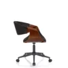 Visby dark wood sedia da ufficio regolabile e girevole multistrato finitura noce in pelle sintetica nera 54x55 h73/83 cm