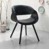 Visby Evo Total Black sedia legno multistrato nero seduta imbottita pelle sintetica nera h73 l54 p52 seduta h42