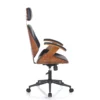 Visby high dark wood sedia da ufficio regolabile e girevole multistrato finitura noce e pelle sintetica nera 62x65 h118/128 cm