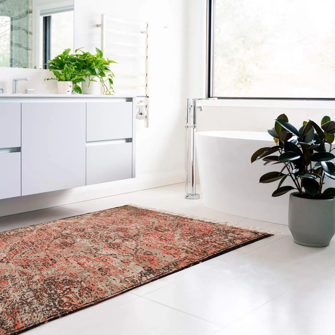 Volva tappeto bagno / scendiletto cotone 100% con nappe 110x60 cm