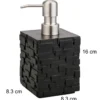 Wall black dispenser portasapone in poliresina nera 8.3x8.3 h10.6/16 cm
