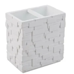 Wall white bicchiere bagno in poliresina bianca 10.8x6.8 h11.5 cm