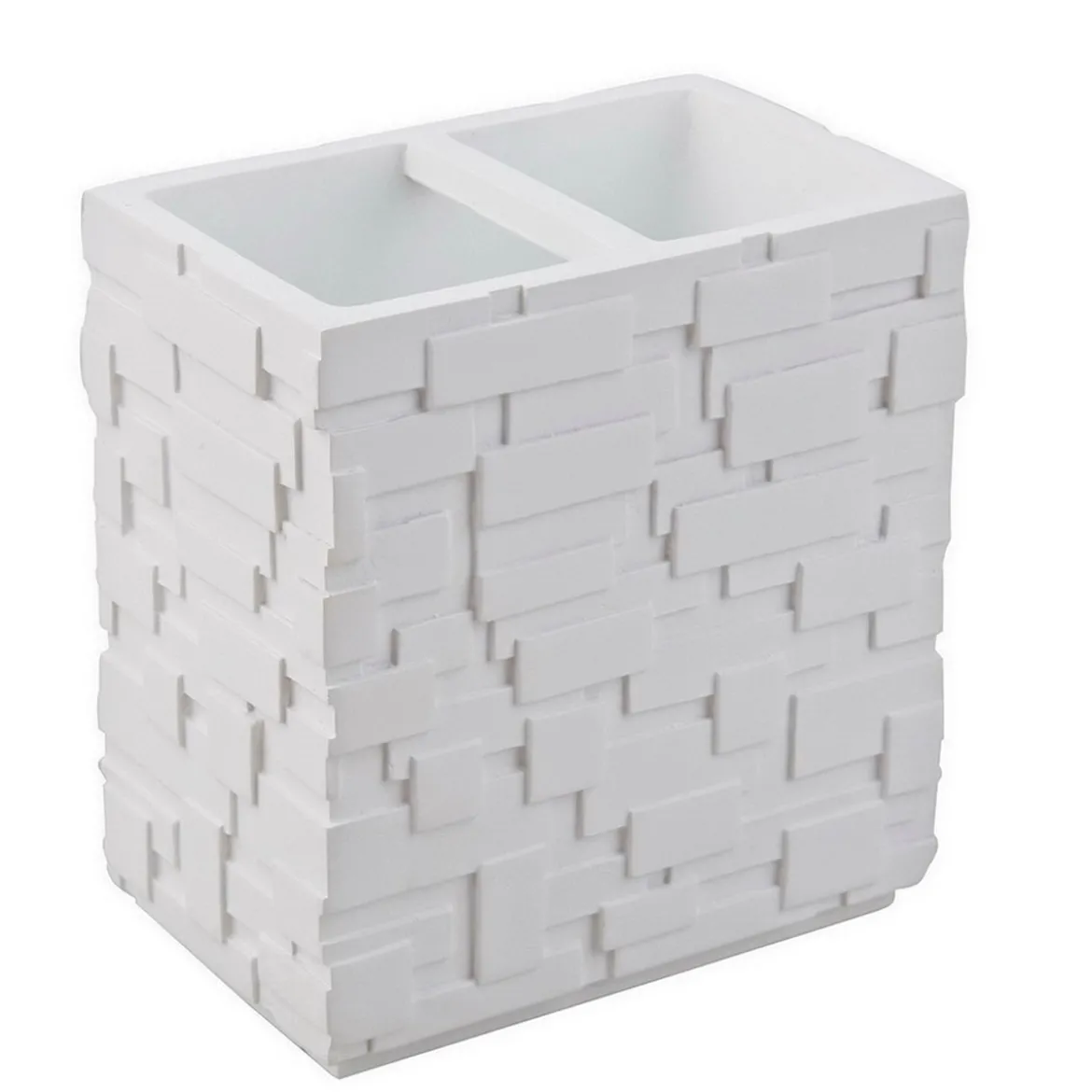 Wall white bicchiere bagno in poliresina bianca 10.8x6.8 h11.5 cm