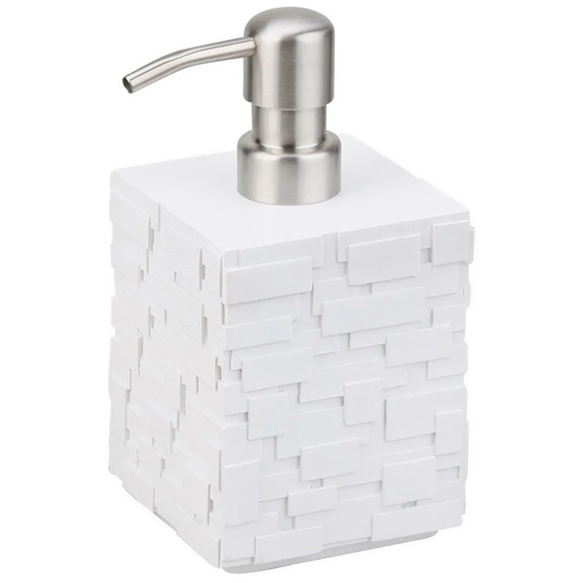 Wall white dispenser portasapone in poliresina bianca 8.3x8.3 h10.6/16 cm
