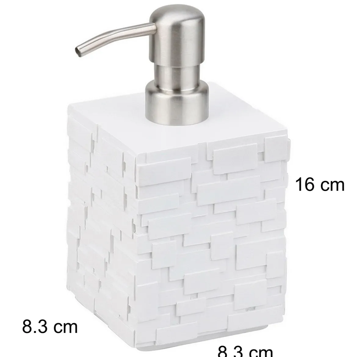 Wall white dispenser portasapone in poliresina bianca 8.3x8.3 h10.6/16 cm