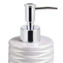 Wave dispenser portasapone poliresina bianca opaca d7.5 h17 cm