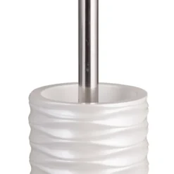 Wave portaspazzolino toilette poliresina bianca opaca d9.4 h37.5 cm