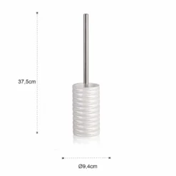 Wave portaspazzolino toilette poliresina bianca opaca d9.4 h37.5 cm