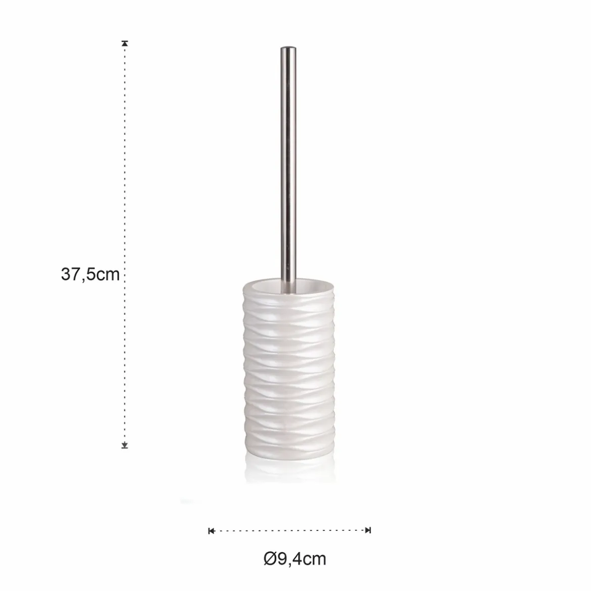 Wave portaspazzolino toilette poliresina bianca opaca d9.4 h37.5 cm
