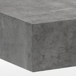 Waver cement tavolino in vetro piano finitura cemento 60x110 h40x cm
