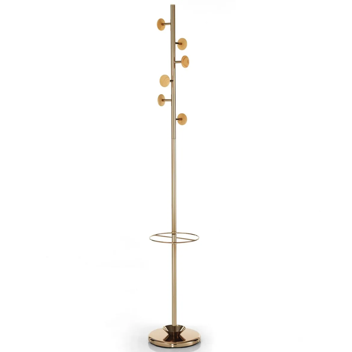 Wells-b gold appendiabiti porta ombrelli acciaio verniciato oro rosa lucido rose gold h180 d28