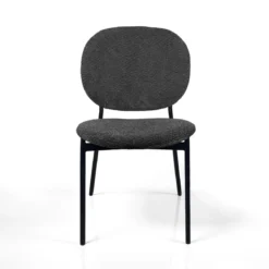 Werza Antracite sedia Imbottita tessuto antracite effetto melange struttura metallo nero opaco impilabile h81 l47 p58