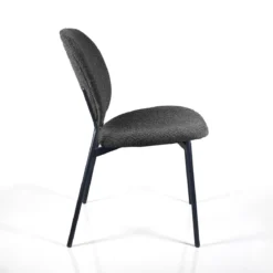 Werza Antracite sedia Imbottita tessuto antracite effetto melange struttura metallo nero opaco impilabile h81 l47 p58