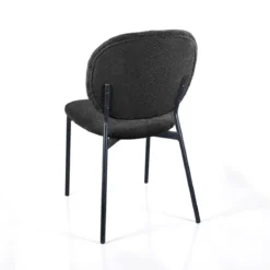 Werza Antracite sedia Imbottita tessuto antracite effetto melange struttura metallo nero opaco impilabile h81 l47 p58